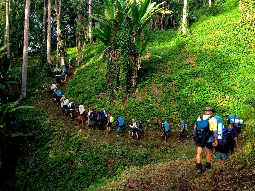 People walking the Kokoda Track near deniki