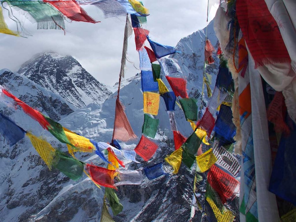 Prayer flags on way to everest base camp