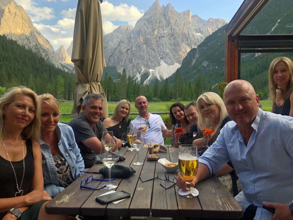 Group in the dolomites italy