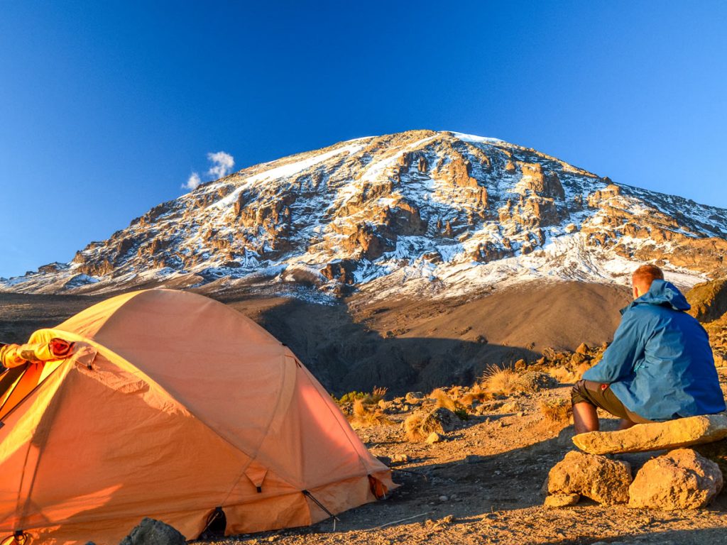 Campsite overlooking Kilimanjaro